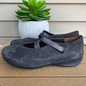 Wolky Passion Grey Suede Mary Jane Loafers Leather Comfort Flats Size 11